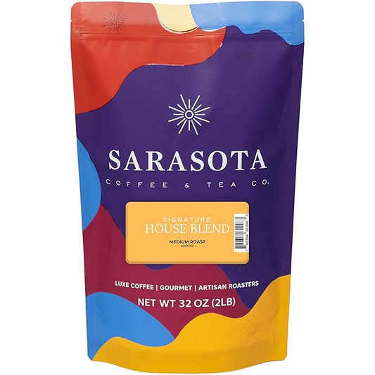 2 lb Ground Coffee Breakfast Blend | Medium Roast Bulk Ground Coffee | Smooth Low Acid Everyday | Specialty Grade | 32 oz