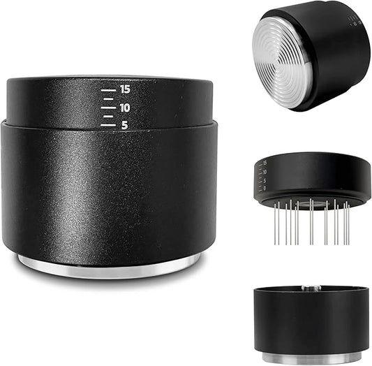 3-in-1 Coffee Distributor and Tamper with WDT Tool – Espresso Distribution Tool Set, Professional Espresso Accessories Kit, Fits 58mm Portafilters (58mm)