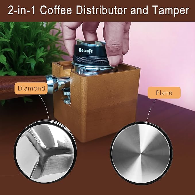 58mm Espresso Accessories Kit, 4 PCS 58mm Coffee Distributor Espresso Coffee Tamper Leveler with WDT Tool, Dosing Funnel and Espresso Puck Screen for Bottomless Portafilter (58mm)