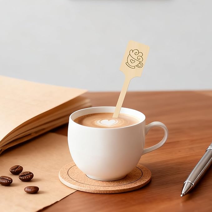 Custom Wooden Drink Stirrers,50-500 Pieces 6" Personalized Swizzle Sticks for Cocktails,Coffee,Beverage Mixer,Reusable Stir Sticks for Bar,Restaurant,Wedding Party Favors,Christmas,Holidays (Round,S)