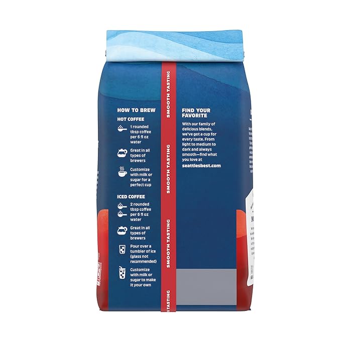 Seattle's Best Coffee Breakfast Blend Medium Roast Ground Coffee | 12 Ounce (Pack of 6)