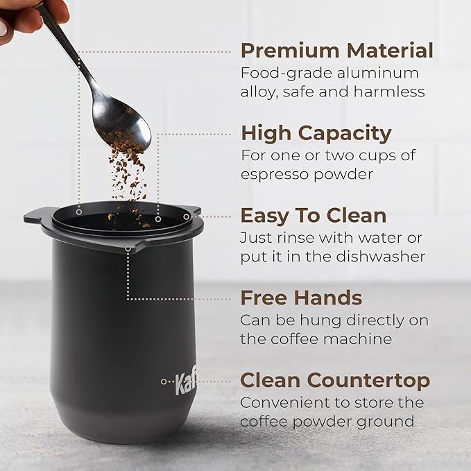 Kaffe Espresso Coffee Dosing Cup with Non-Stick Coating (54mm) - Metal Coffee Ground Dosing Cup for Portafilter - Compatible with 54mm Espresso Machines - Espresso Machine Accessories & Tools