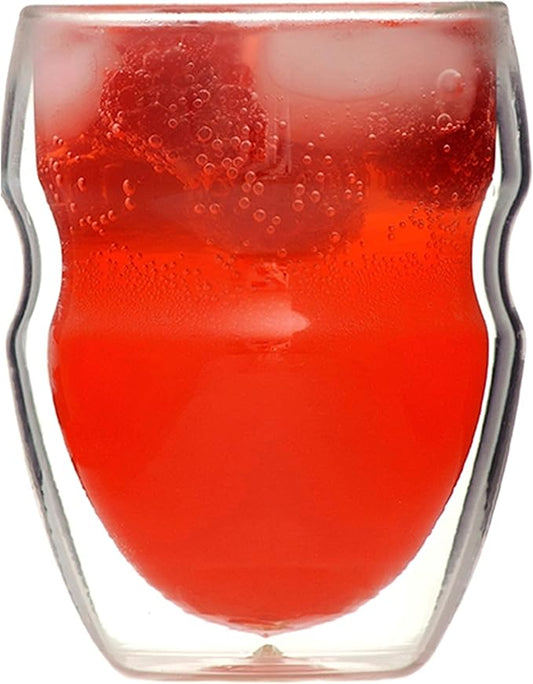Ozeri Serafino Double Wall Insulated Beverage and Coffee Glasses, 8-Ounce, Set of 4