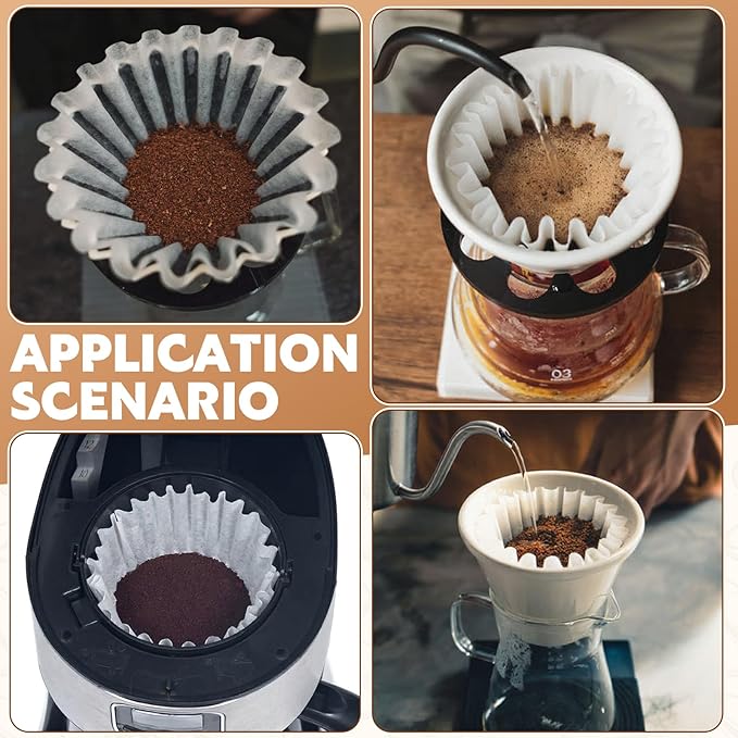 5 Cup Coffee Filter, 100 Count Basket Coffee Filters for 5 Cup Coffee Maker, Disposable Paper Coffee Filters for Mini Brew, White (Oxygen Bleaching）