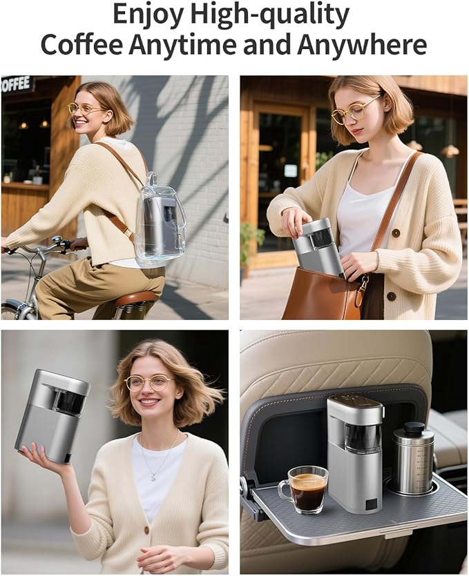C1 Pro Small Espresso Machine, with NS Capsule & Ground Coffee, Portable Electric Coffee Maker, 20 Bar Travel Espresso Maker, Rechargeable, for RV, Car, Camping, Hiking, Office, Home Use