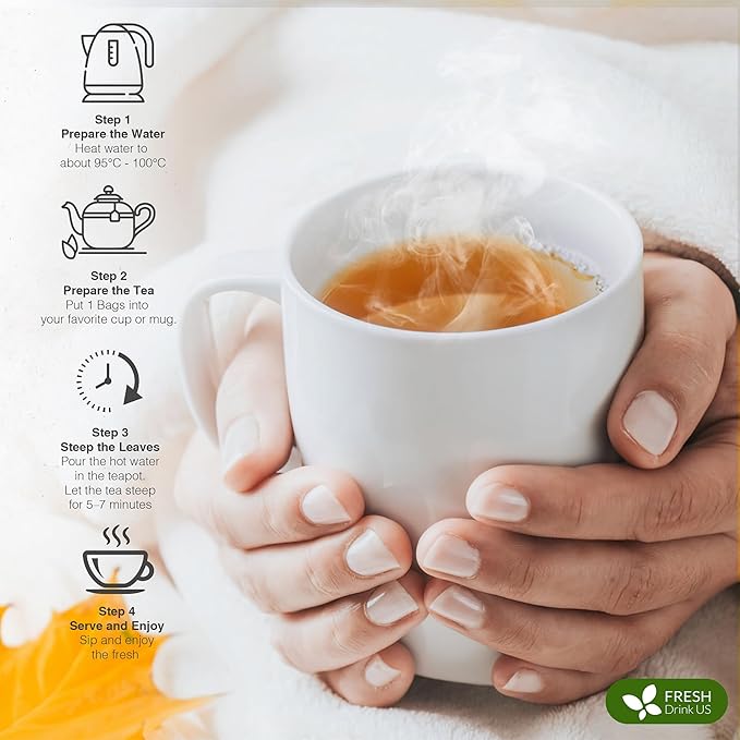 FreshDrinkUS, Premium 135 Tea Bags Men Super Tea – Herbal Blend with Senna, Dandelion Root, Ginger, Peppermint & More – 100% Natural, Sugar-Free. Caffeine-Free. Gluten-Free. Vegan