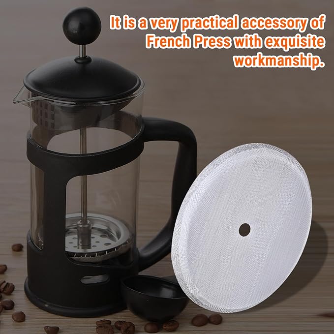 5 Pack French Press Replacement Filters, French Press Screen Replacement 3 Inch Stainless Steel Coffee Filter for 600ml French Press Coffee Pot