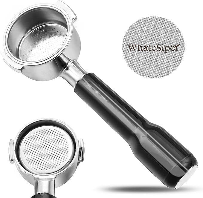 51mm Bottomless Portafilter & Puck Screen, 2 Ears Stainless Steel Head, Only Compatible with De'Longhi ECP3420, EC155, BCO430, EC260, and ECP3120, Includes 304 Stainless Steel Filter Basket