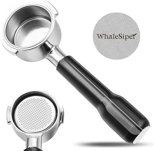 51mm Bottomless Portafilter & Puck Screen, 2 Ears Stainless Steel Head, Only Compatible with De'Longhi ECP3420, EC155, BCO430, EC260, and ECP3120, Includes 304 Stainless Steel Filter Basket