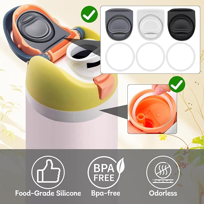 3 Sets Replacement Seal Stopper and O Ring Gasket Compatible with Owala FreeSip 24oz 32oz,Water Bottle Lid Insert Cap Rubber Seal Parts for Owala 16/19/24/32/40oz Mouth Piece Accessories Z3K13