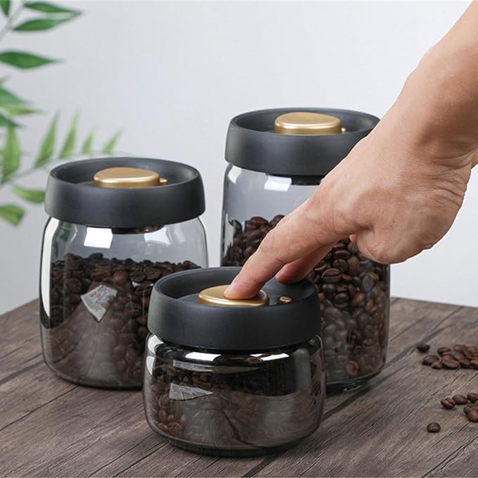 Vacuum Coffee Canister Food Storage Container Food Storage Containers Coffee Containers Clear Glass Jar