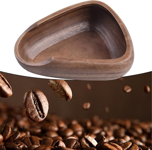 Wooden Coffee Cupping Tray for Espresso Tea, Bean Measuring Spoon Natural Walnut Dosing Cup, for Milk Tea Shops, 1-Pack