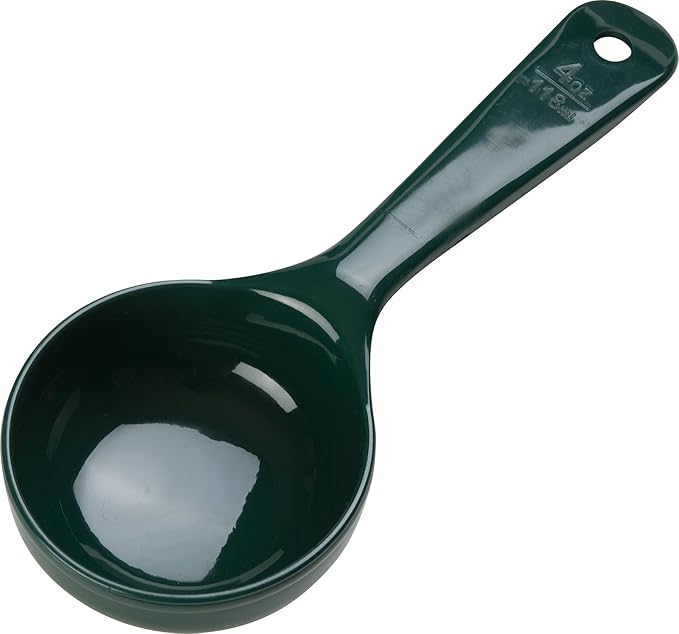 Carlisle FoodService Products Measure Miser Solid Measuring Spoon with Short Handle, 4 Ounces, Green (Pack of 12)