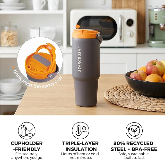 Portable Electric Espresso Maker, 30oz Insulated Stainless Steel Extraction Coffee Cup,Fast Brew with Pressure, Rechargeable, Leak Proof, BPA Free, Ideal for Travel,Commute and Office