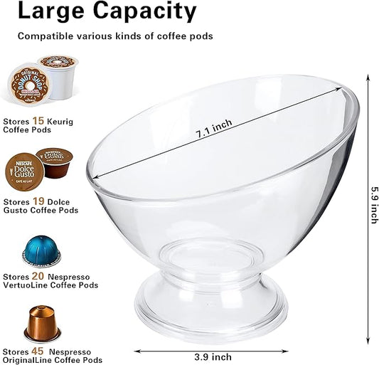 MOLFUJ Coffee Pod Holder, Clear K Cup Holder Plastic, Espresso Coffee Pod Holders for Counter Small, Coffee Pod Storage for K Cups, Capsule Organizer Creamer Holder for Coffee Bar (2 Pack)