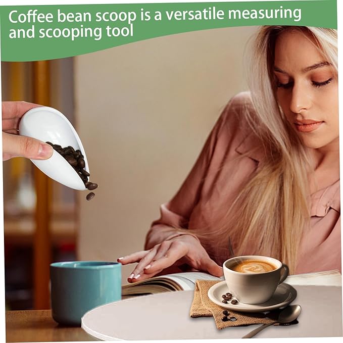HDBHSBE Coffee Dosing Cup Coffee Bean Dosing Cup, Ceramic Bean Scoop 3.8x1.3 Inch Tea Scoop for Loose Tea, Non Slip for Home Room Office