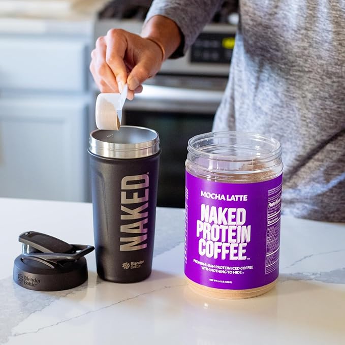 NAKED Mocha Latte Protein Coffee - Premium Colombian Iced Coffee Protein Shake Drink, Delicious Keto Friendly and Gluten Free, 17 Servings
