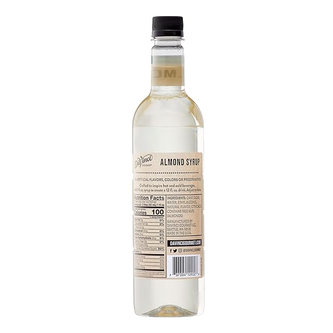 DaVinci Gourmet Naturals Almond Syrup, 25.4 Fluid Ounces (Pack of 1)