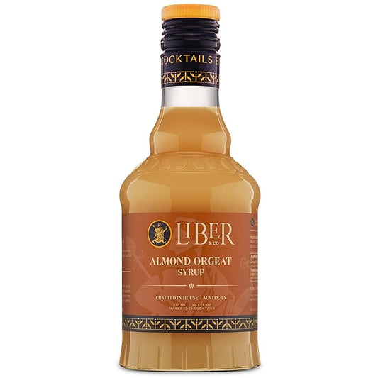 Liber & Co. Almond Orgeat Syrup - Made with California Almonds & Orange Blossom Water - Makes 25 Drinks - Essential for Authentic Mai Tais, Tiki Drinks, and Coffee (12.7 oz)