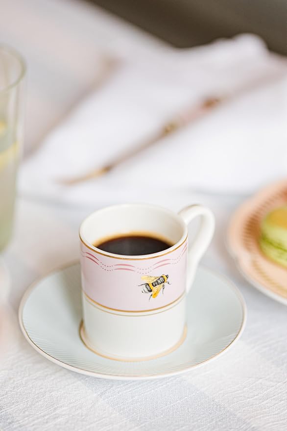 YVONNE ELLEN Slogan Espresso Cup & Saucers, Set of 2