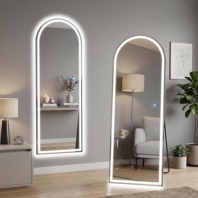 NEWBULIG Full Length Mirror, Upgraded Body Wall Mirrors with Shatter-Proof Glass, Floor Standing Mirror, Home Wall Decor