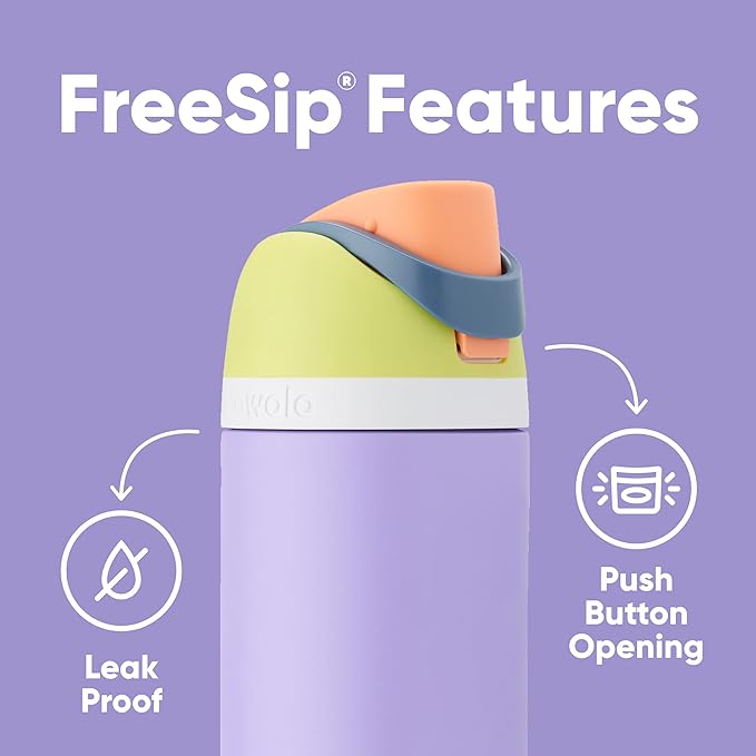 Owala FreeSip Insulated Stainless Steel Water Bottles with Straw, 32 Oz and 24 Oz, Summer Sweetness