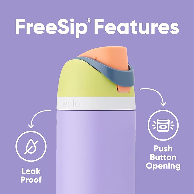 Owala FreeSip Insulated Stainless Steel Water Bottles with Straw, 32 Oz and 24 Oz, Summer Sweetness