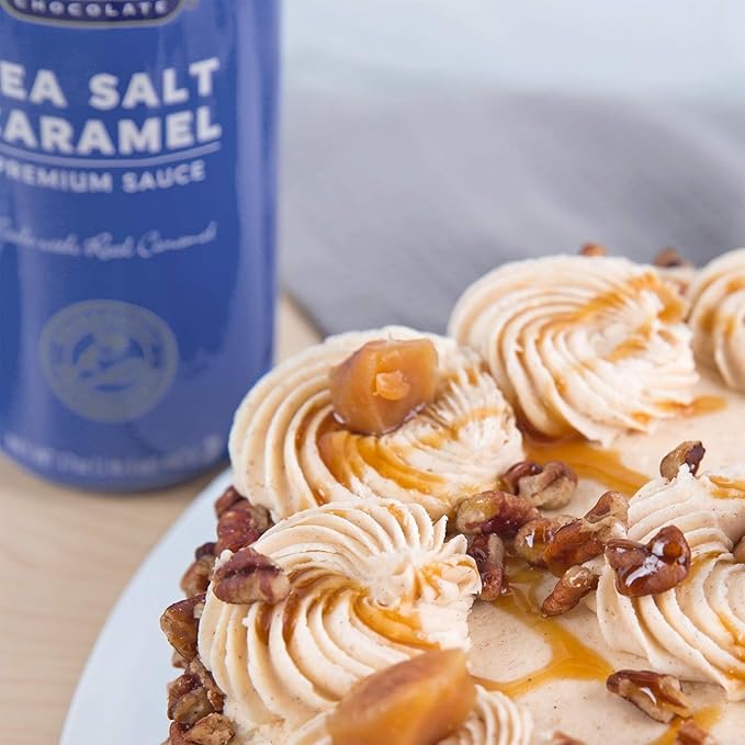 Ghirardelli Sea Salt Caramel Flavored Sauce Squeeze Bottles | 16 oz (Pack of 4) | Sweet and Salty Caramel Dessert Topping for Coffee, Ice Cream, and Baking