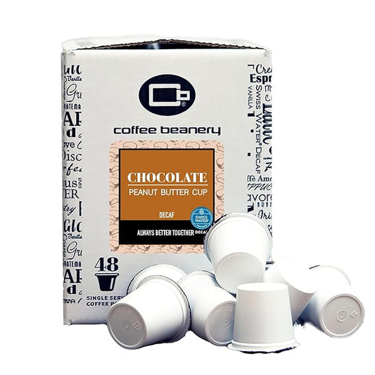 Chocolate Peanut Butter Cup Decaf Coffee Pods by Coffee Beanery | 192ct Bulk Flavored Decaf Coffee Pods Medium Roast Coffee