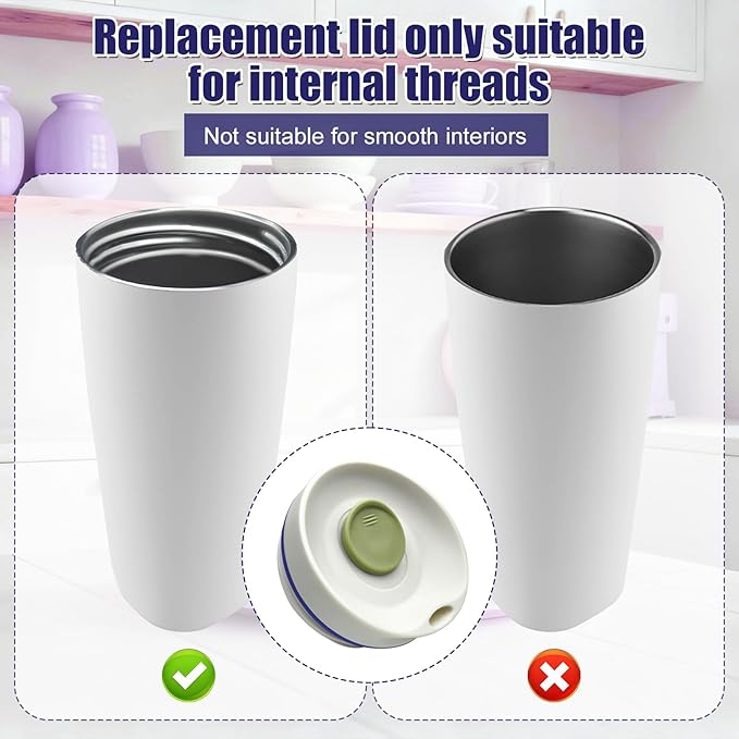 Replacement Slider Lid for Owala SmoothSip 20oz & 12oz, Top Cover Compatible with Owala 24oz Coffee Tumbler, Coffee Travel Mugs Leakproof Accessories, BPA-Free (White)