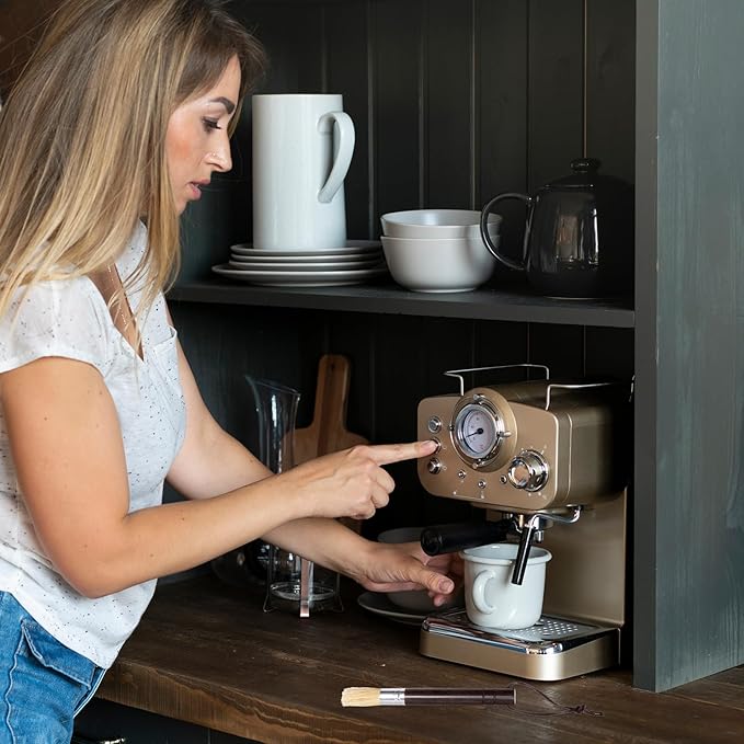 Coffee Grinder Cleaning Brush, Espresso Dusting Brush, Barista Cleaning Brush, Machine Brush Cleaner Tool with Wooden Handle for Bean Grain Espresso Coffee Tool Barista Home Kitchen