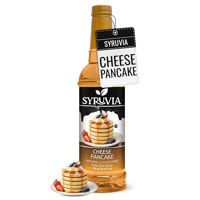 Syruvia Coffee Syrup, Cheese Pancake Flavored Syrup for Drinks, Lattes and Desserts – 25.4 fl oz