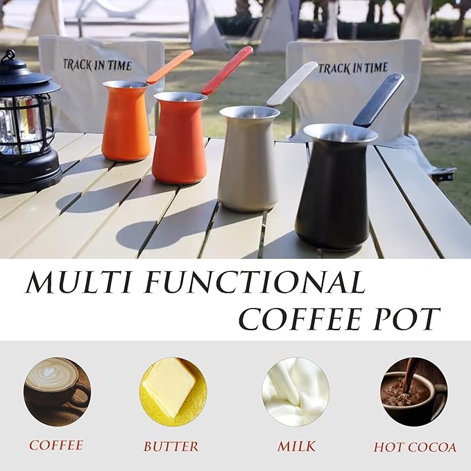 UNISWEET Turkish Coffee Pot - Coffee Maker, Briki Greek Turkish Pot, Arabic Tea Pot, Cezve/Ibrik Coffee Pot for Stovetop(400 ml,Serves 5)