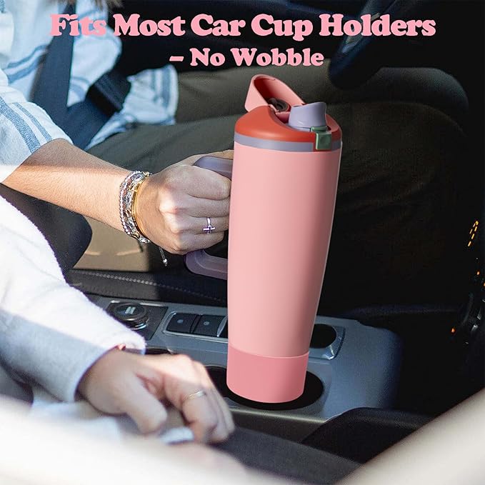 2PCS Silicone Boots for Owala 30oz & 40oz FreeSip Sway Bottles & Tumblers – Non-Slip, Scratch-Resistant, Stability Enhancer for Owala Accessories (Vintage Rose)