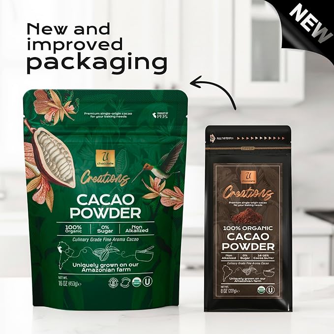 U Chocolate Creations Cacao Powder (2 bags (32 oz))
