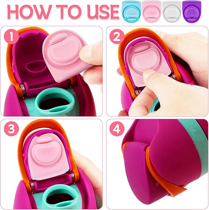 4 Pcs Replacement Rubber Seal Stopper Compatible with Owala FreeSip 16oz 32oz,Bottle Top Gasket Lid for Owala 16/19/24/32/40oz Seal Mouth Cap Silicone Stopper Part Insert Accessories(Colorful)