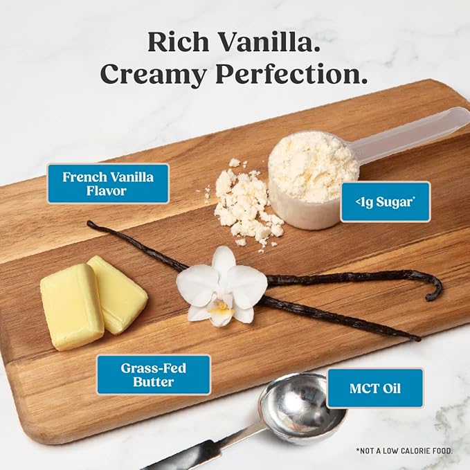 Bulletproof French Vanilla Creamer, 29.6 Ounces, Keto Coffee Creamer with MCT Oil and Grass-Fed Butter, Value Offering, Packaging May Vary