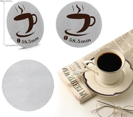 2 Packs 58.5mm Espresso Puck Screen, Reusable Puck Screen Replacement, Perfect Espresso Distribution Tool Compatible with Espresso Machine 58.5mm Portafilter Basket, 1.7mm Thickness 150μm