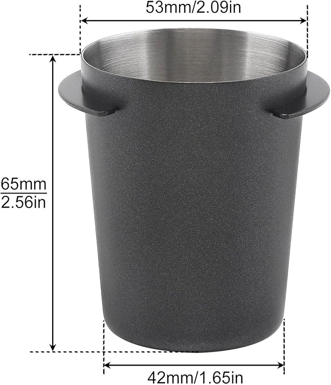 Coffee Dosing Cup 54mm, Stainless Steel Espresso Coffee Dosing Cup Espresso Machine Accessories, Coffee Powder Feeder Part Easy Use Coffee Grinder Powder Cup Compatible with 54mm Coffee Filter