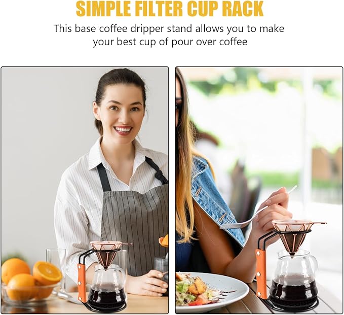 Hemoton Adjustable Coffee Dripper Stand with Synthetic Base Detachable Filter Cup Holder for Coffee Brewing Compact 7.5X4.7X3.5 Inch Maker Accessory for Home and Cafe