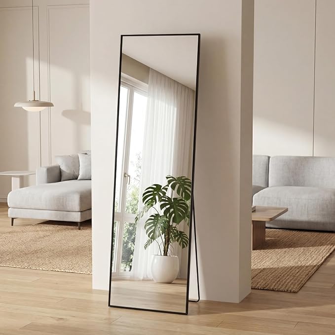 NEWBULIG Full Length Mirror, Upgraded Body Wall Mirrors with Shatter-Proof Glass, Floor Standing Mirror, Home Wall Decor