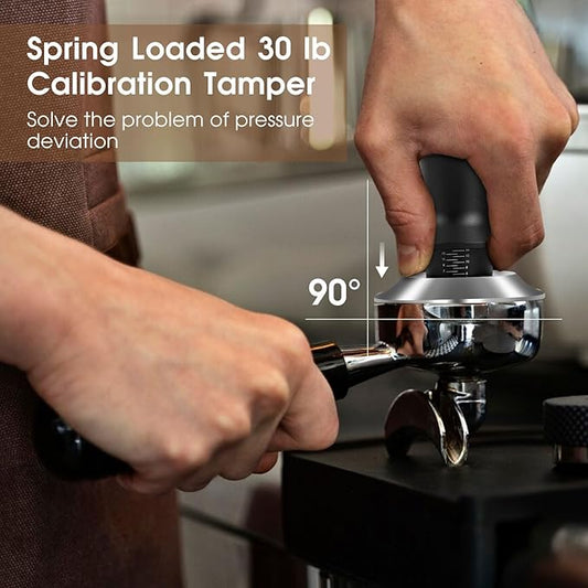 54mm Espresso Accessories Kit, Spring Loaded Calibrated Tamper, WDT Tool and Dosing Funnel Set Fits Breville 54 mm Espresso Coffee Machines and Portafilter