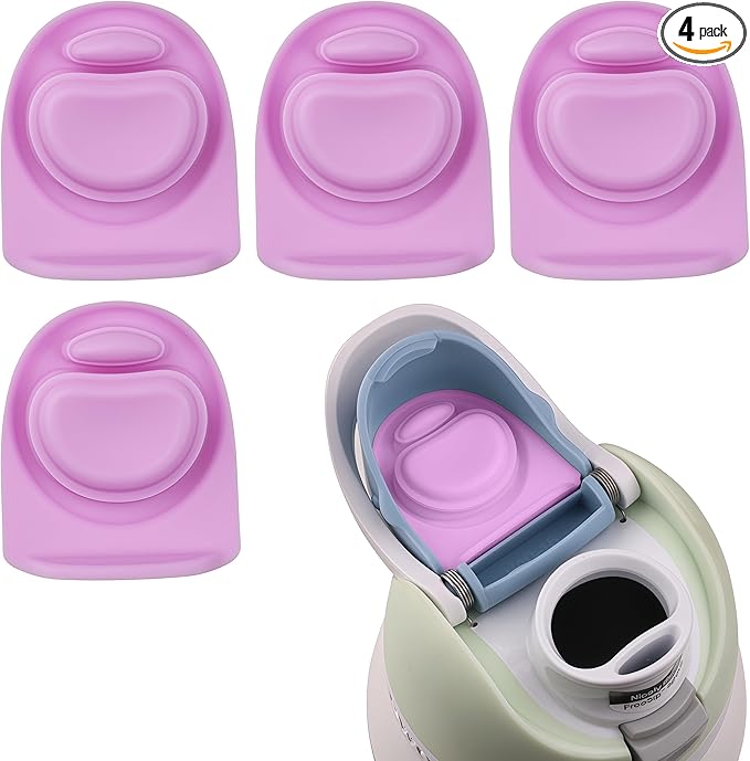 Joshey 4 Pack Rubber Seal Replacement Stopper, Compatible with Owala Freesip 24 oz 32 oz Bottle Spout Lid-Silicone Gasket Replacement Parts (Purple)