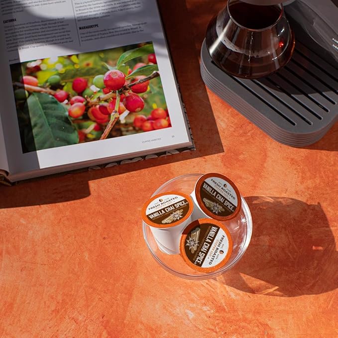 Fresh Roasted Coffee, Vanilla Chai Spice, Flavored Coffee Pods, K-Cup Compatible, 24 Count