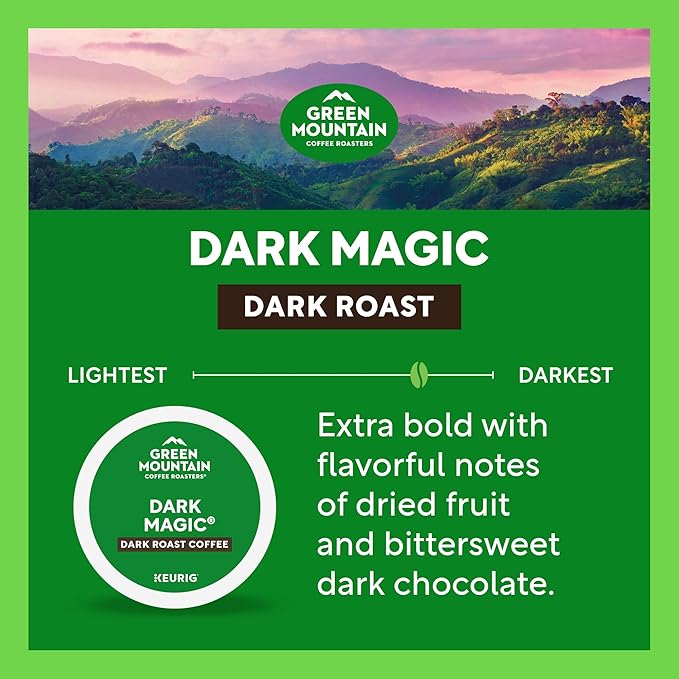Green Mountain Coffee Roasters Dark Magic, Single-Serve Keurig K-Cup Pods, Dark Roast Coffee Pods, 48 Count (2 Packs of 24)
