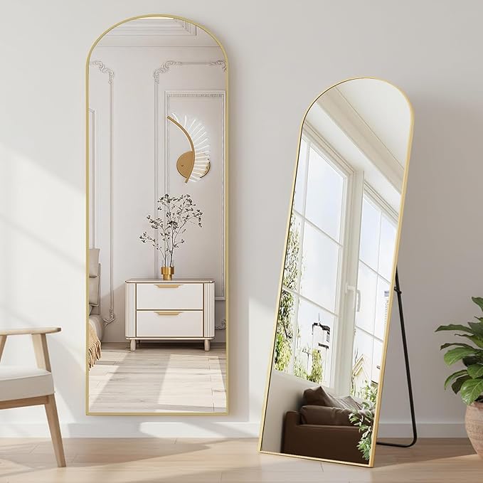 NEWBULIG Full Length Mirror, Upgraded Body Wall Mirrors with Shatter-Proof Glass, Floor Standing Mirror, Home Wall Decor