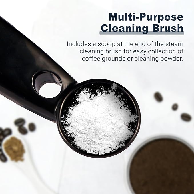 Abeskch Coffee Machines Steam Cleaning Brush,Featuring a Scoop-Shaped end and Removable Heat-Resistant Brush Head, Steam Wand Descaling and Cleaning Tool Suitable for Espresso Machines