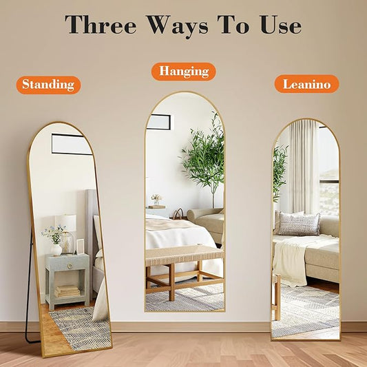 NEWBULIG Full Length Mirror, Upgraded Body Wall Mirrors with Shatter-Proof Glass, Floor Standing Mirror, Home Wall Decor