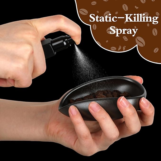 Yiyiring Coffee Bean Dosing Cup with Spray Bottle Espresso Coffee Dosing Cup Gift Set Espresso Bar Accessories & Essentials(53mm)