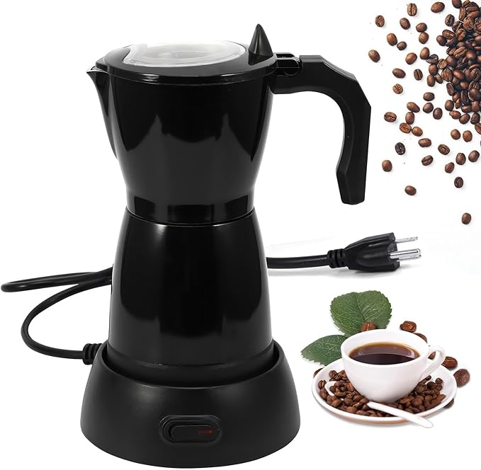 SHANGSKY Coffee Pot Electric Moka Pot 6 Cup, Espresso Coffee Maker Cafeteras Electricas Italian Coffee Maker Espresso Makers Portable Aluminum Electric Mocha Pot, Coffee Machine Moka Maker